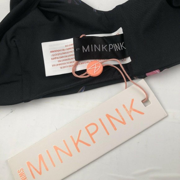 Women Large MINKPINK Jasmine Tie Front Floral Bikini Top - Picture 6 of 10